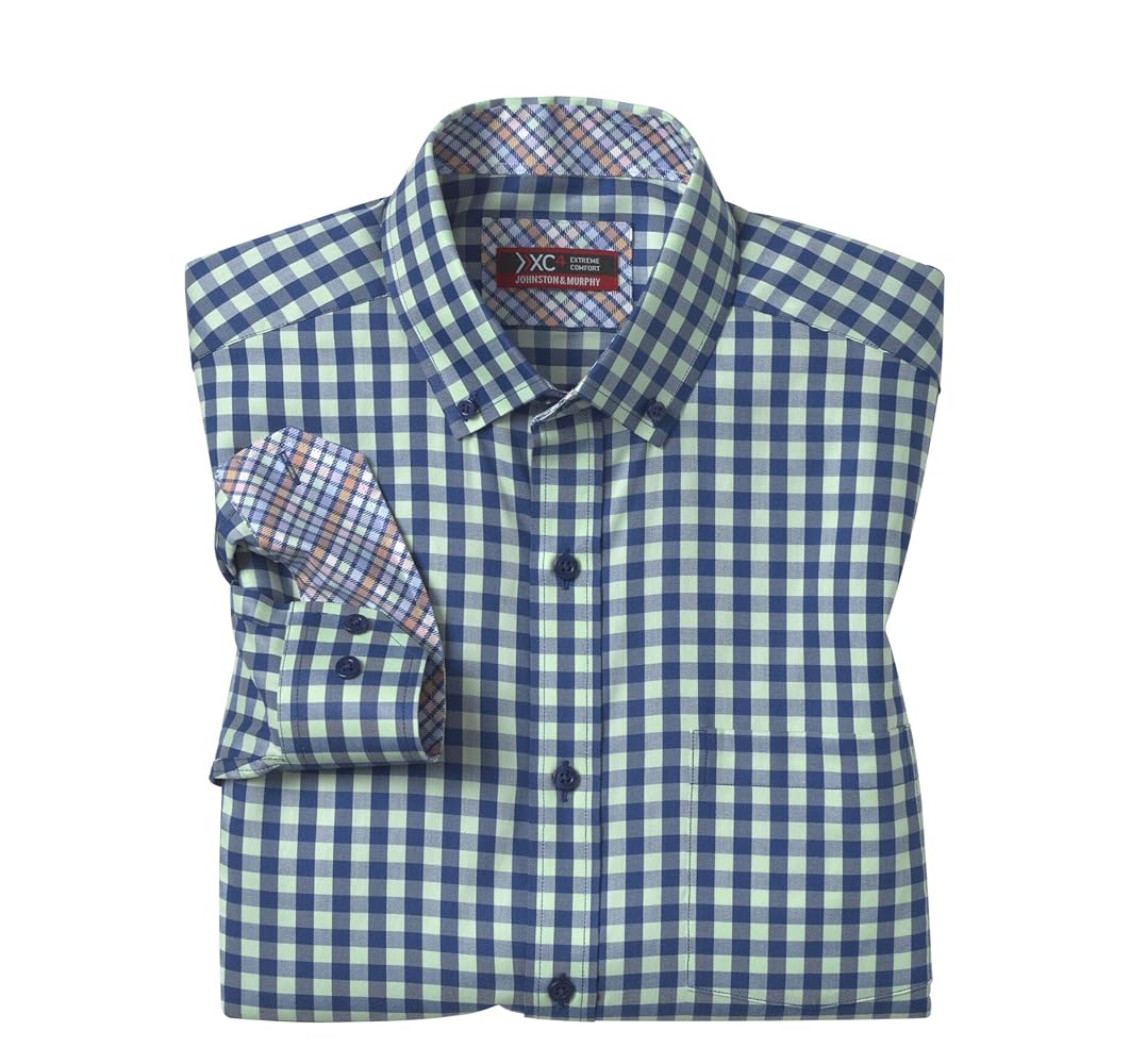 Amazon.com: Johnston & Murphy XC4 Two Tone Gingham Shirt